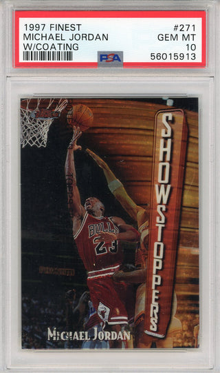 Michael Jordan 1997 Topps Finest w/Coating Card #271 (PSA)