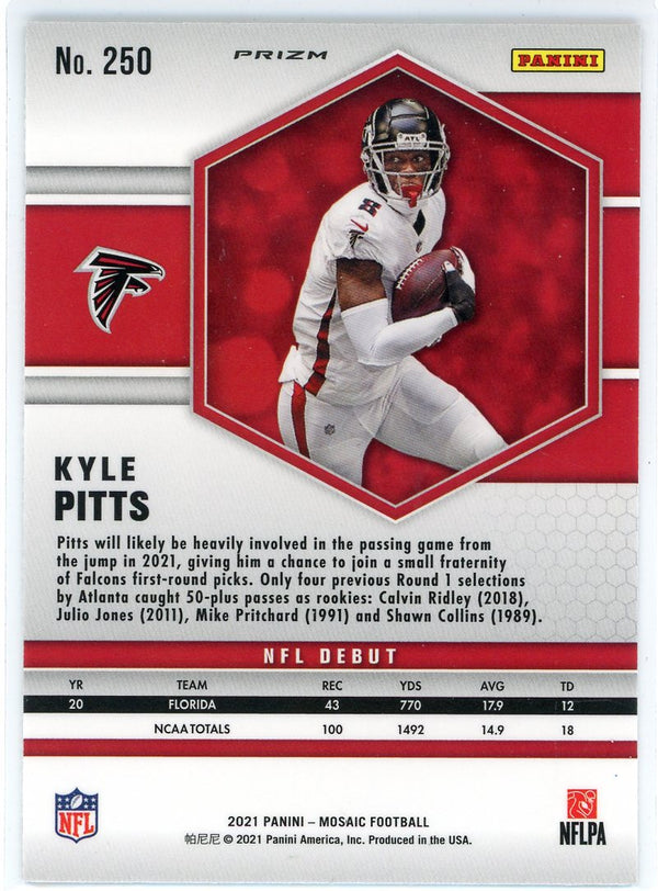 Kyle Pitts 2021 Panini Mosaic Green Prizm Rookie Card #250