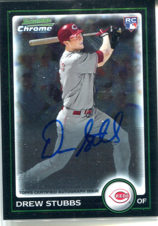 Drew Stubbs 2010 Bowman Chrome Autographed Rookie Card