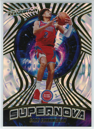 Cade Cunningham 2021-22 Panini Revolution Supernova Fractal Rookie Card #10