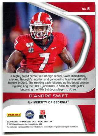 D'Andre Swift 2020 Panini Chronicles Draft Picks Spectra Rookie Card