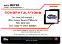 Topps Alex Meyer Jersey Card 2013 #MLM-AME