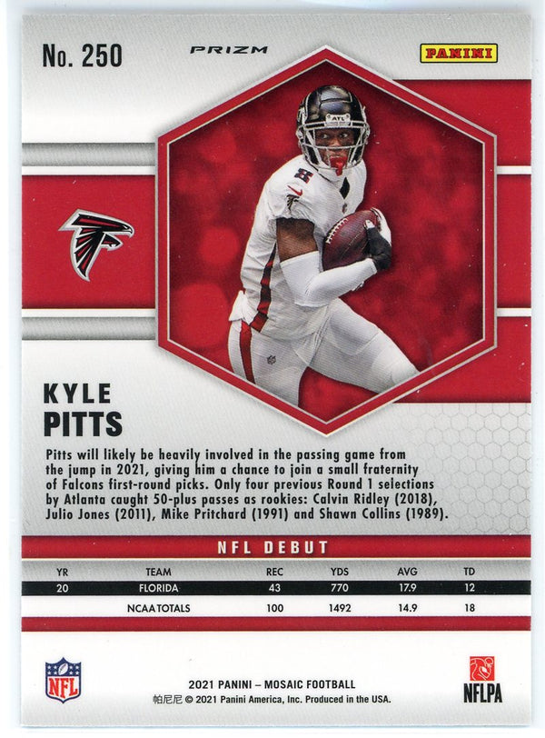 Kyle Pitts 2021 Panini Mosaic Silver Prizm Rookie Card #250