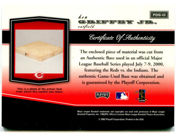 Ken Griffey Jr Playoff Piece of the Game Authentic Game Used Base 2002 #POG-43