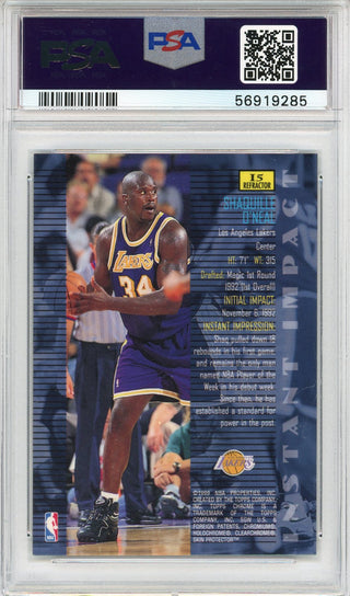 Shaquille O'Neal 1998 Topps Chrome Instant Impact Refractor Card #15 (PSA)