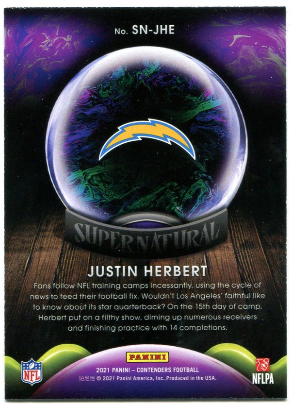 Justin Herbert Panini Contenders Supernatural 2021