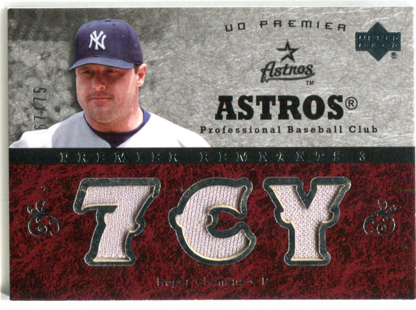 Roger Clemens 2007 Upper Deck Premier Remnants Game-Worn Unsigned Card #67/75