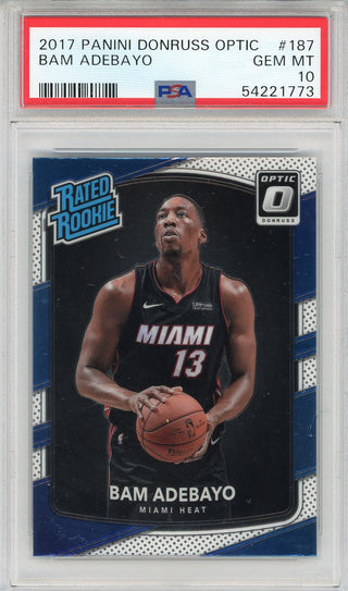 Bam Adebayo 2017 Panini Donruss Optic Rated Rookie Card #187 (PSA Gem Mint 10)