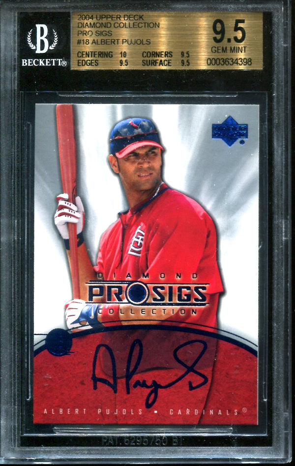 Albert Pujols 2004 Upper Deck Diamond Collection Pro Sigs #18 (Beckett)