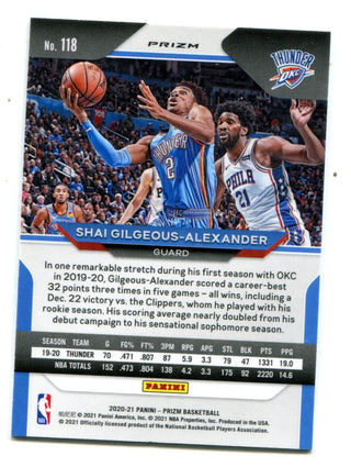 Shai Gilgeous-Alexander 2020-21 Panini Prizm Tiger Scope Prizm #118 Card