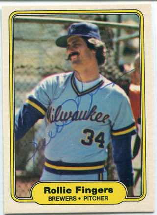 Rollie Fingers Autographed 1982 Fleer Card #141