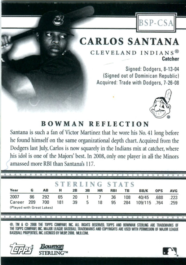 Carlos Santana 2008 Autographed Bowman Sterling Card