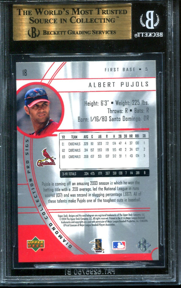 Albert Pujols 2004 Upper Deck Diamond Collection Pro Sigs #18 (Beckett)