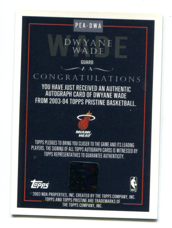 Dwyane Wade 2003 Topps Pristine #PEADWA Autographed Card