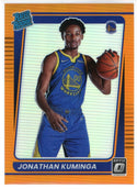 Jonathan Kuminga 2021-22 Panini Donruss Optic Rated Rookie Orange Prizm Card #190