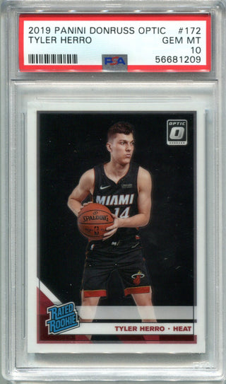 Tyler Herro 2019 Panini Donruss Optic #172 PSA GEM MT 10 Card