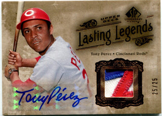 Tony Perez 2005 Upper Deck Lasting Legends Game-Worn Jersey/Autographed Card 25/25