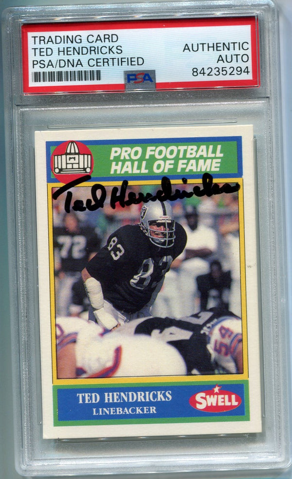 Ted Hendricks 1990 Autographed Swell Football Card (PSA)