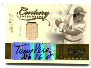 Tony Perez 2003 Century Collection Throwback Threads Auto Bat Card /25