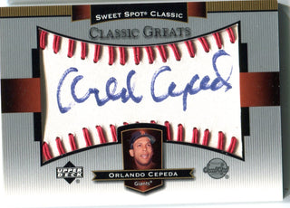 Orlando Cepeda 2003 Upper Deck Sweet Spot Classics Autographed Card