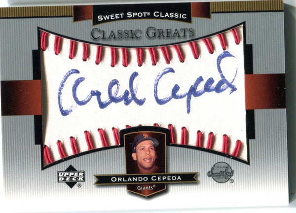 Orlando Cepeda 2003 Upper Deck Sweet Spot Classics Autographed Card