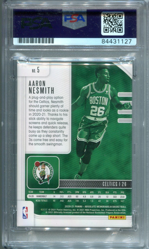 Aaron Nesmith 2020-21 Absolute Memorabilia #5 PSA Gem Mint 10 RC