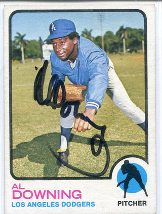 Al Downing Autographed 1973 Topps Card #324