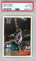 Ray Allen 1996 Topps Rookie Card #217 (PSA NM-MT 8)