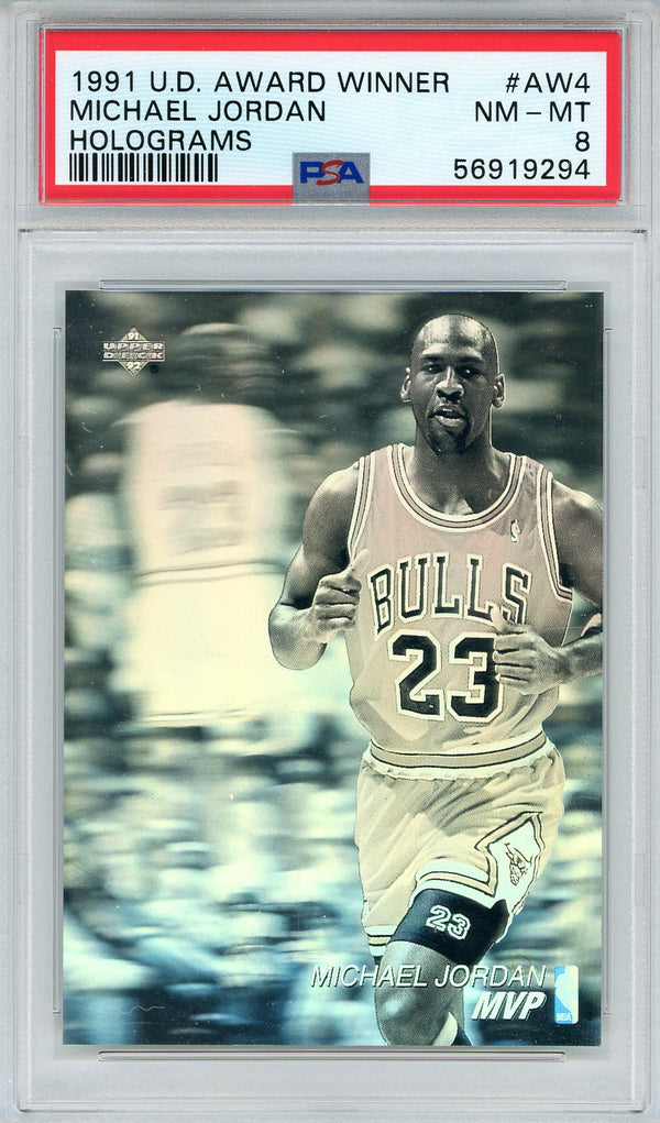 Michael Jordan 1991 Upper Deck Award Winner Holograms Card #AW4 (PSA)