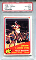 Julius Erving 1972 Topps All Star Rookie Card #255 (PSA)