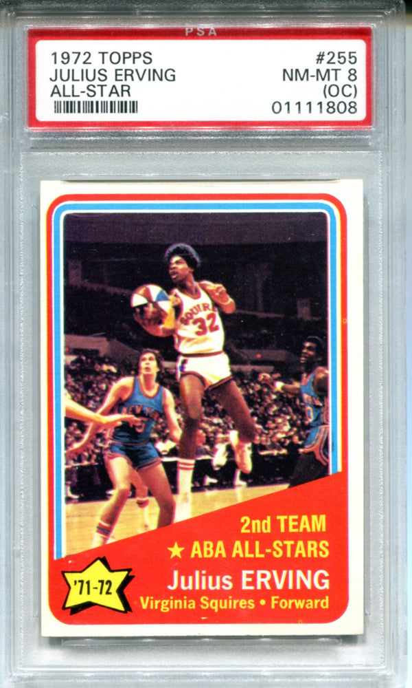 Julius Erving 1972 Topps All Star Rookie Card #255 (PSA)