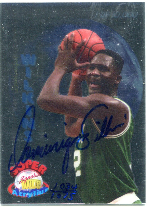 Dominique Wilkins 1995 Signature Rookies Super Acrylium Autographed Card #1034/1075