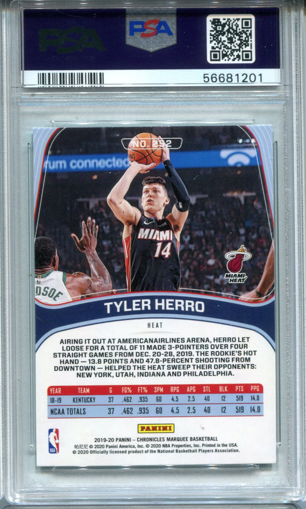 Tyler Herro 2019 Panini Chronicles Teal #252 PSA GEM MT 10 Card