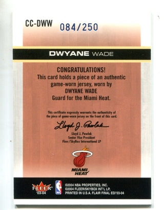 Dwyane Wade 2003 Flair Final Edition Courtside Cuts #CCDW /250