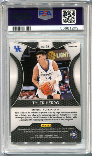 Tyler Herro 2019 Panini Prizm DP Pink Pulsar Prizm #79 PSA 10 Card