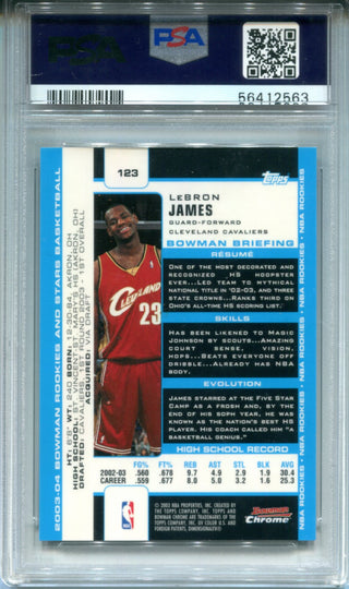 LeBron James 2003 Bowman Chrome Rookie Card #123 (PSA 9)