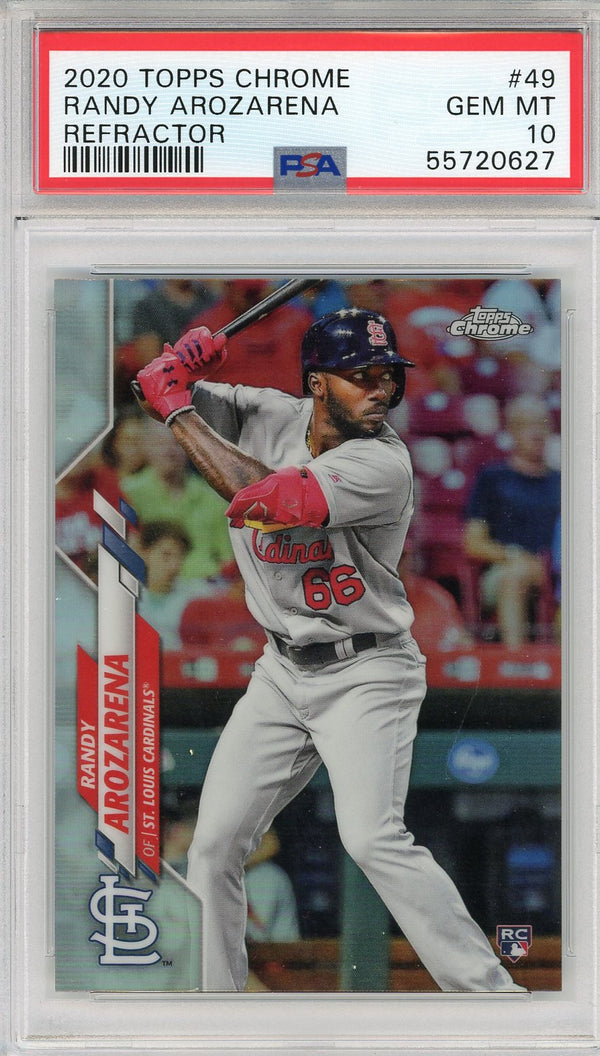 Randy Arozarena 2020 Topps Chrome Refractor Rookie Card #49 (PSA)