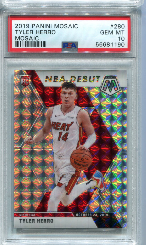 Tyler Herro 2019 Panini Mosaic #280 PSA GEM MT 10 Card