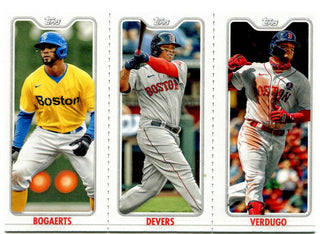 Xander Bogaerts Rafael Devers Alex Verdugo Topps Triple Card