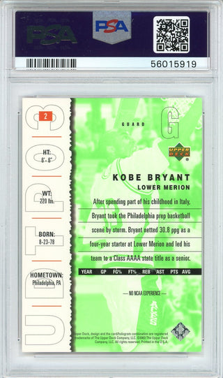 Kobe Bryant 2003 Upper Deck Top Prospects Card #2 (PSA)