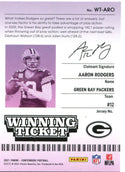 Aaron Rodgers Panini Contenders Winning Ticket 2021