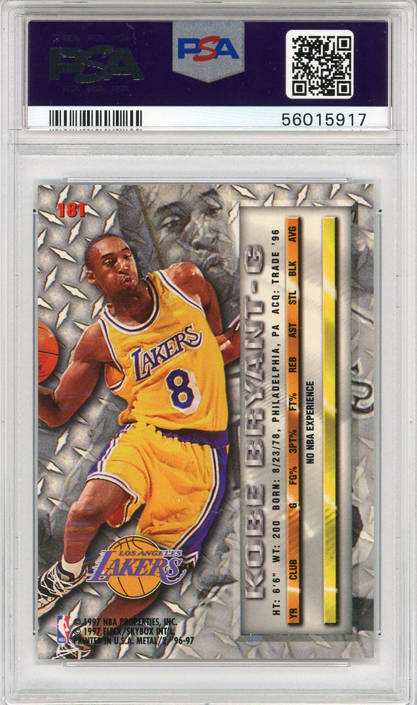 Kobe Bryant 1996 Fleer Metal Rookie Card #181 (PSA)