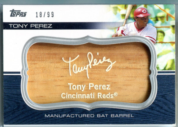 Tony Perez 2010 Topps Manufactured Bat Barrel Unsigned Card #18/99