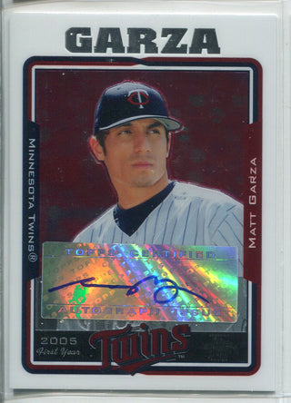 Matt Garza Autographed 2005 Topps Chrome Rookie Card