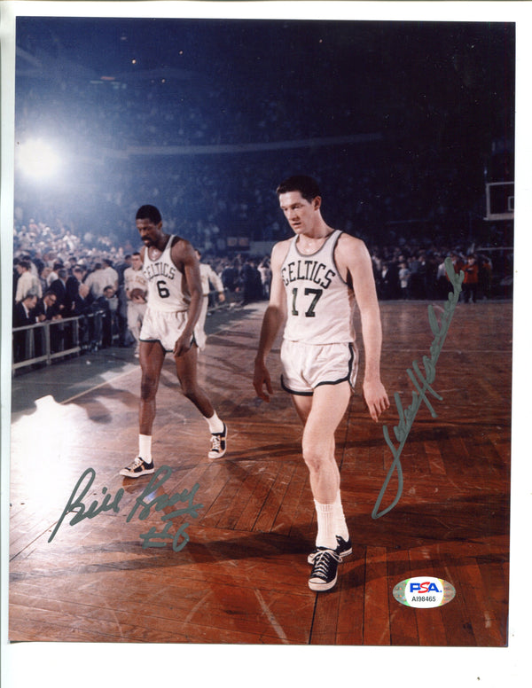 Bill Russell & John Havlicek Autographed 8x10 (PSA)