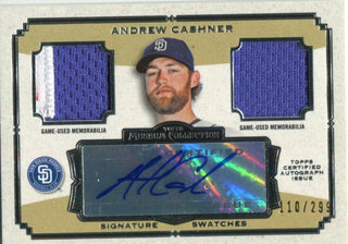 Andrew Cashner Autographed 2013 Topps Museum Collection Dual Relic Card