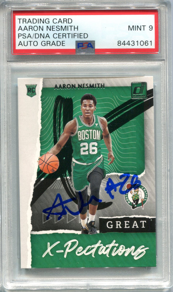 Aaron Nesmith 2020-21 Panini Great X-Pectations #14 PSA Auto Mint 9 RC