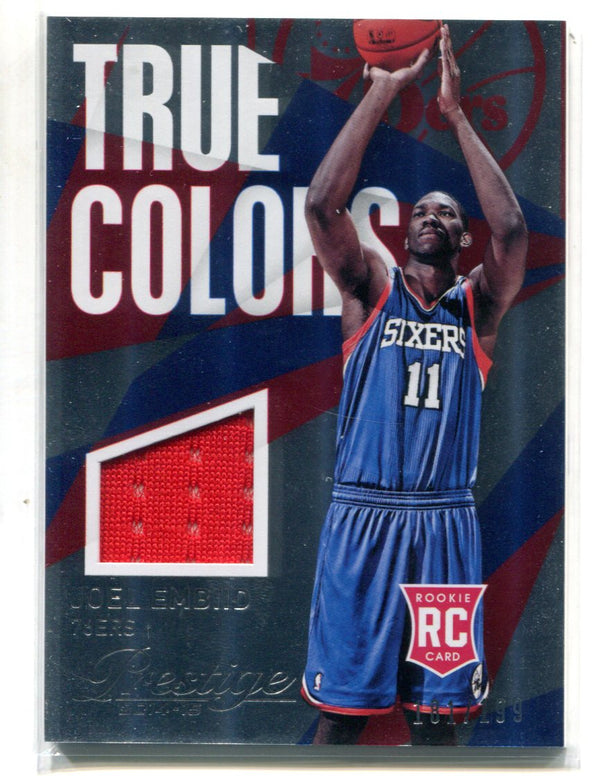 Joel Embiid 2014-15 Panini Prestige True Colors #74 Jersey Card