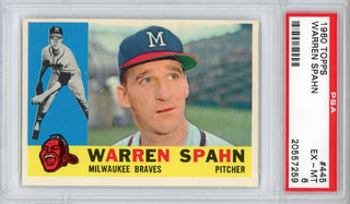 Warren Spahn 1960 Topps Card #445 (PSA EX-MT 6)