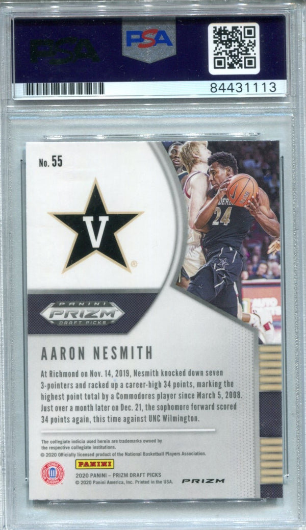 Aaron Nesmith 2020-21 Prizm Draft Picks Purple Wave #55 PSA Auto Gem MT 10 RC